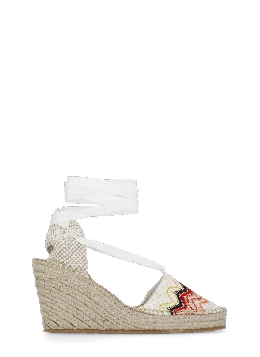 Wedge heel with multicolor embroideries