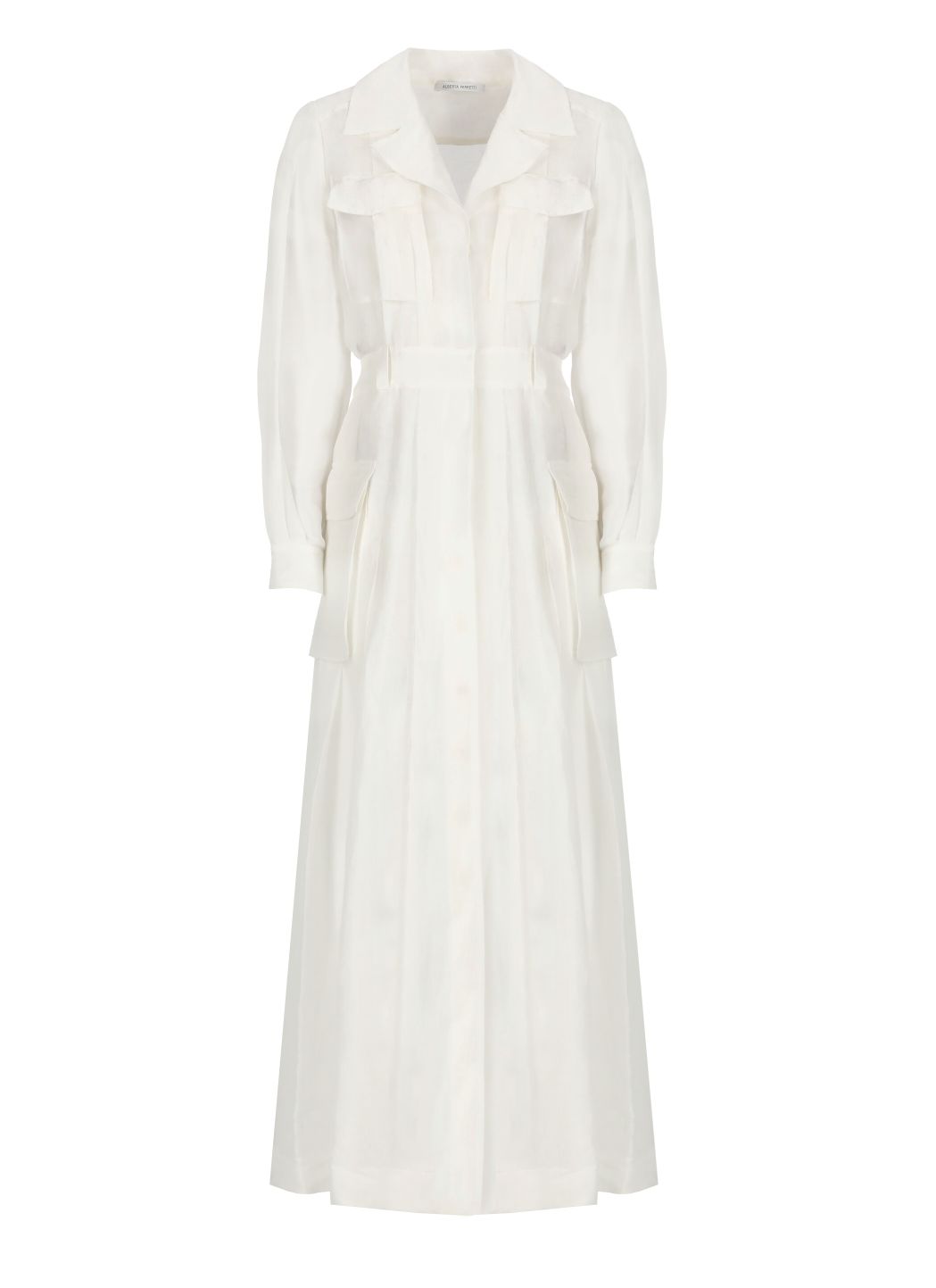 Linen and silk chemisier dress
