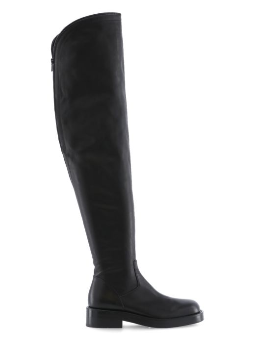 Leather knee-length boot