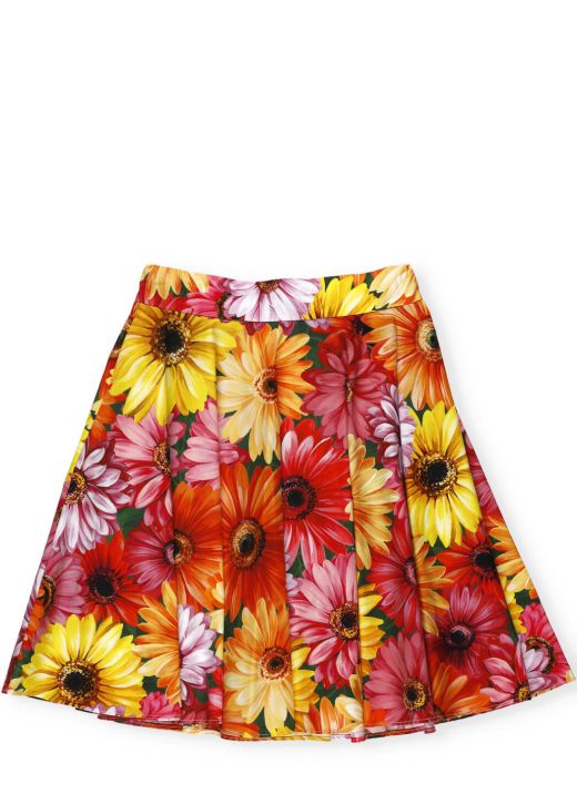 Midi skirt with gerbere print