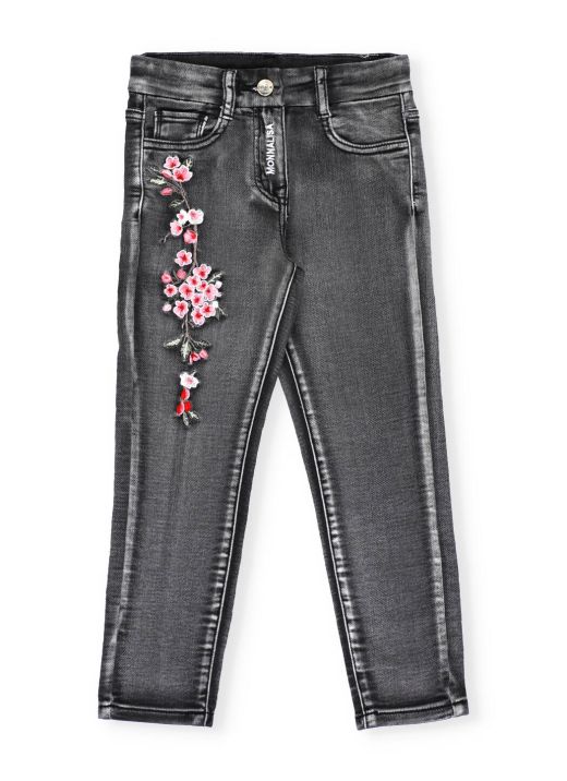 Jeans with floral embroidery