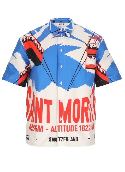 Camicia in cotone con stampa 'Saint Moritz'