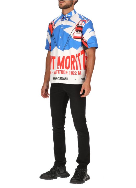 Camicia in cotone con stampa 'Saint Moritz'