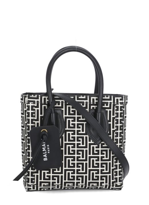 Balmain jacquard shopping bag black