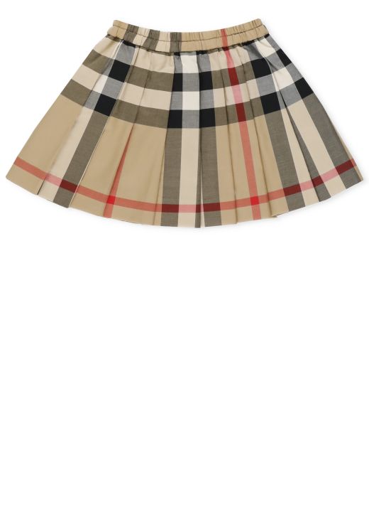 Check pleated skirt