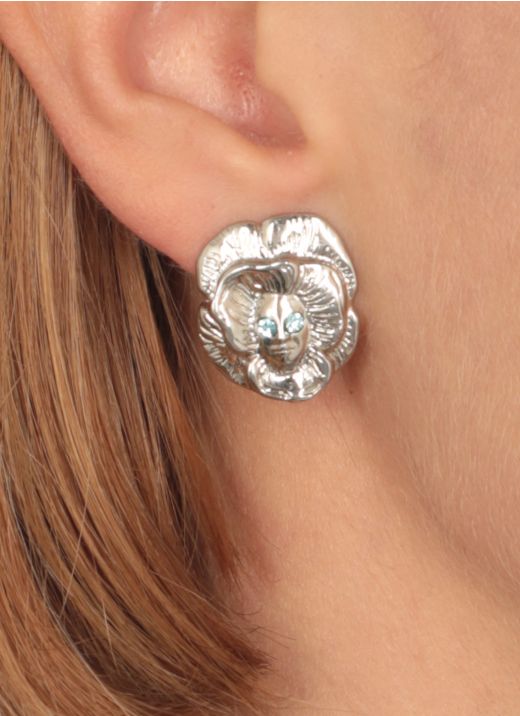 Silver plated brass earrings