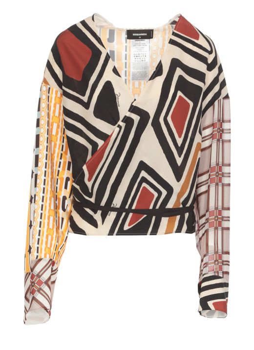 Abstract Wrap blouse