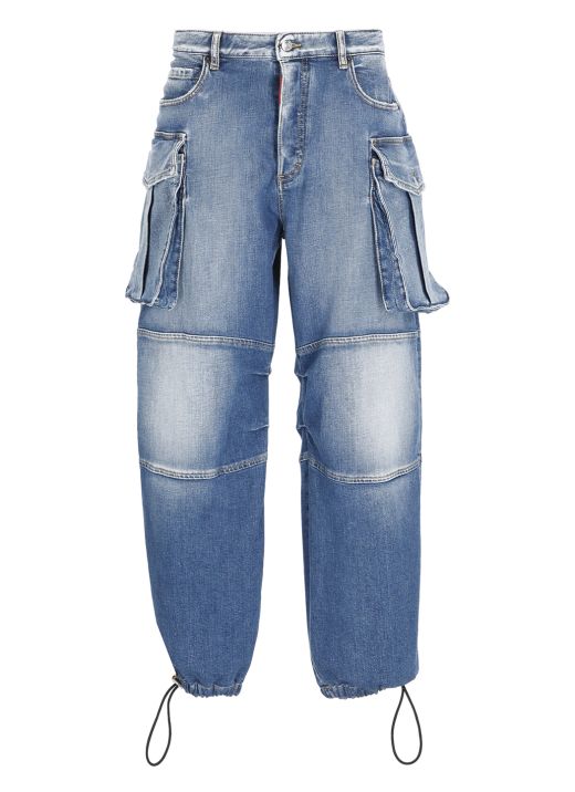 Accordion cargo jeans
