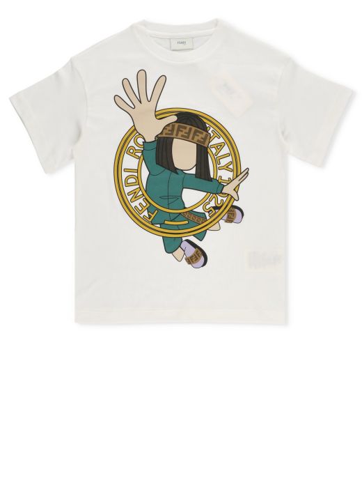 Abbigliamento Abbigliamento bambina Top e magliette T-shirt T-shirt con disegni Vintage Fendi Scollo a V Tshirt Donna 