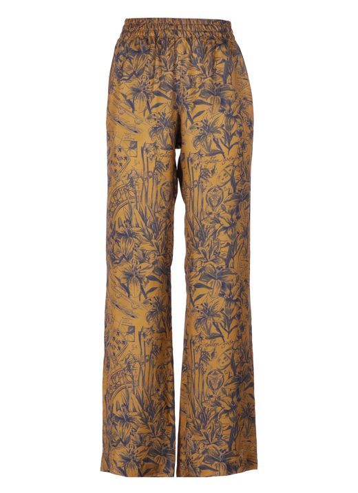 Pants with notebook print