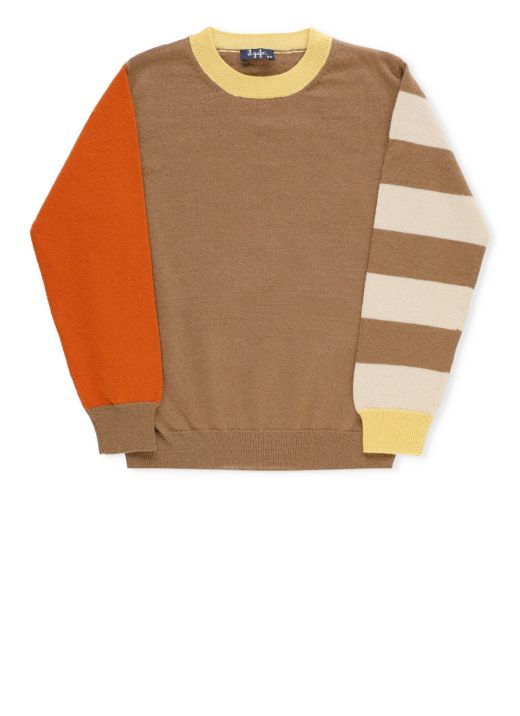 Merino wool color-block sweater