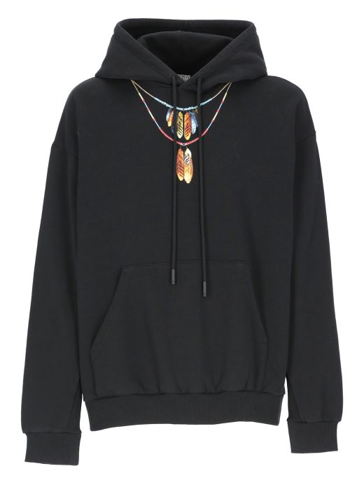 Feather Necklace Over hoodie