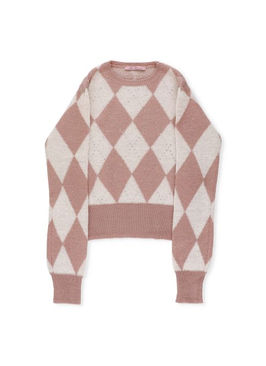 Sweater with rhinestones
