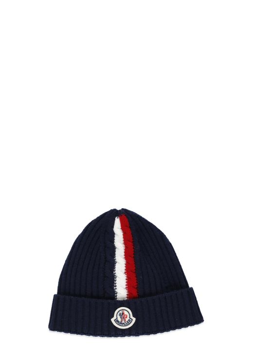 Beanie cap with logoed patch
