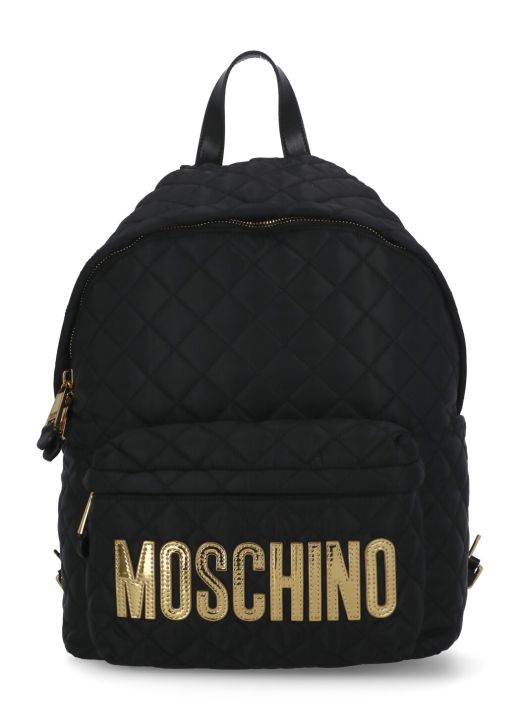 Quilted logoed backpack