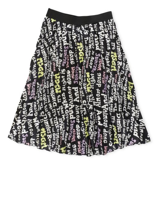 Pleated skirt with logo