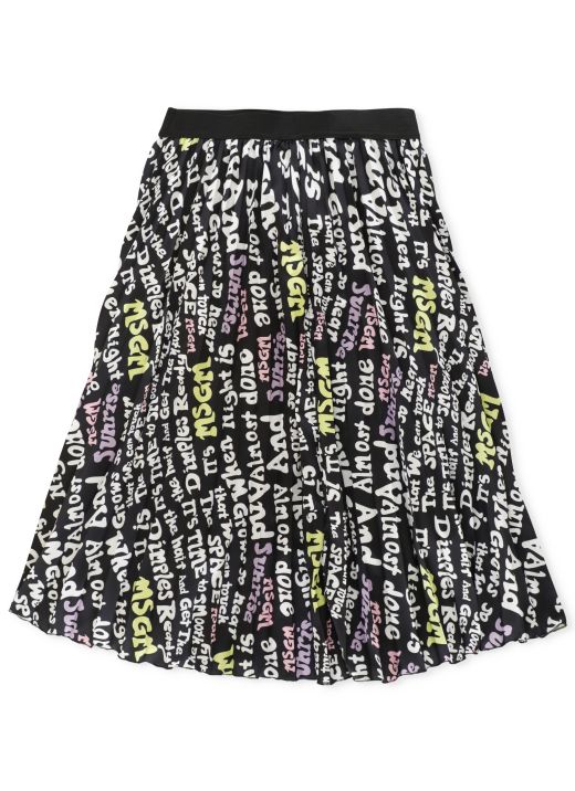 Pleated skirt with logo