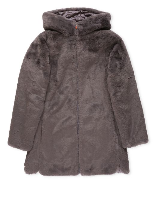 Flora eco-fur reversible padded jacket