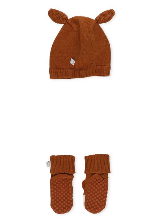 Hat and gloves knitted set