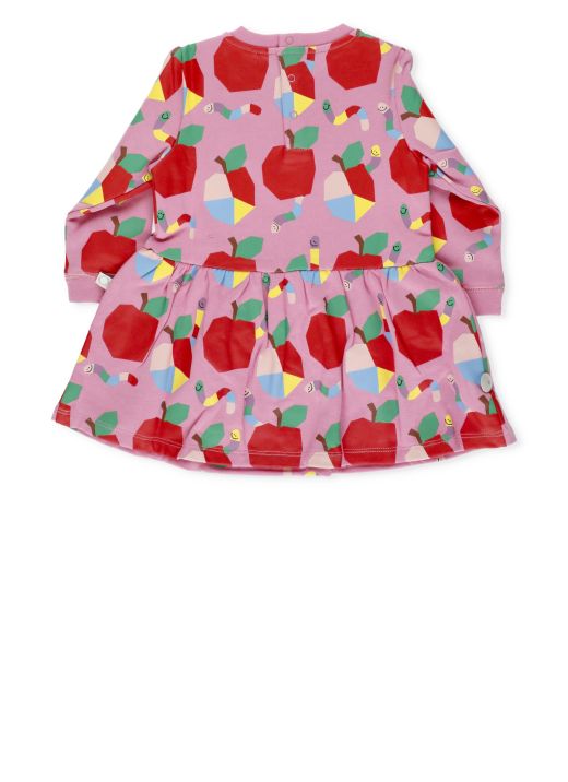 Dress with apple and worm print