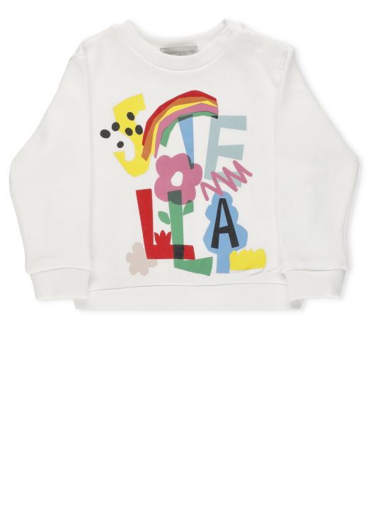 Sweatshirt with printed logo and rainbow