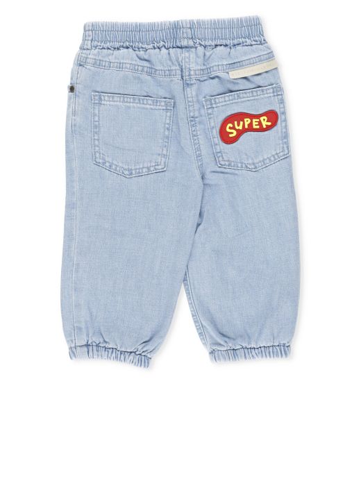Denim pants with patch