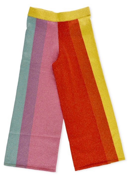 Pantalone a righe con dettagli in lurex