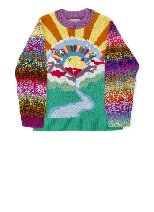 Rainbow sweater with print