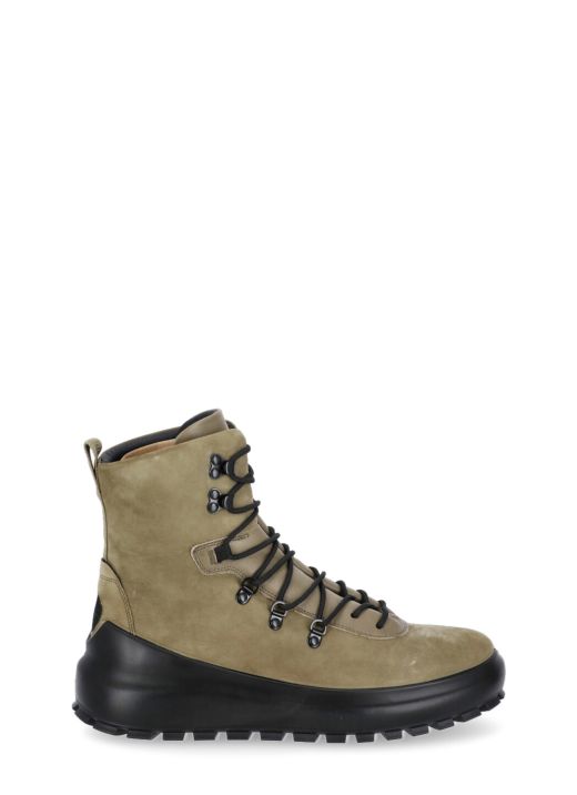 Leather combat-boots