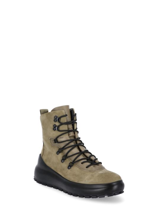 Leather combat-boots
