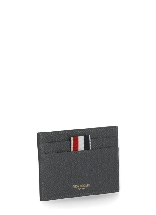 Pebbled leather card holder