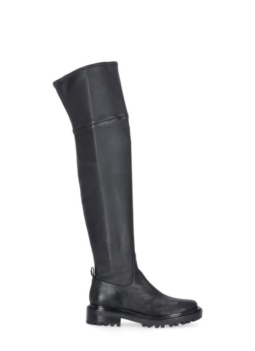 Utility over the knee leather boots