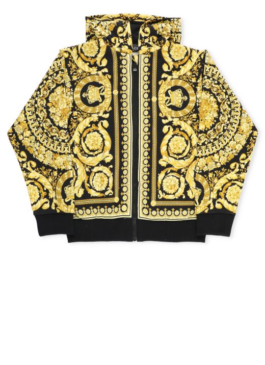 Hoodie with Baroque print