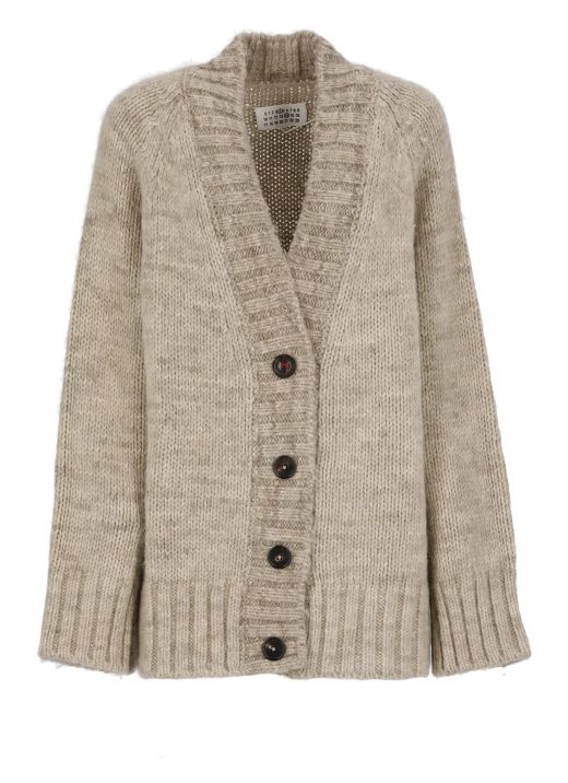 Cardigan oversize in alpaca, cotone e lana