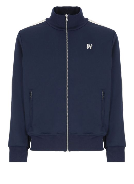 Palm Angels Navy Monogram Sweater in Blue for Men