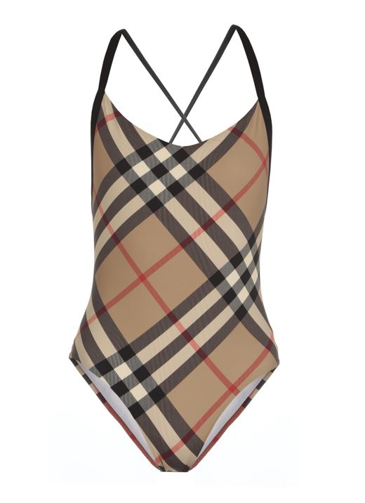 Vintage check one-piece swimsuit