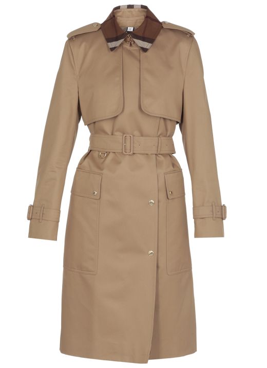 Cotton double-breasted trench coat