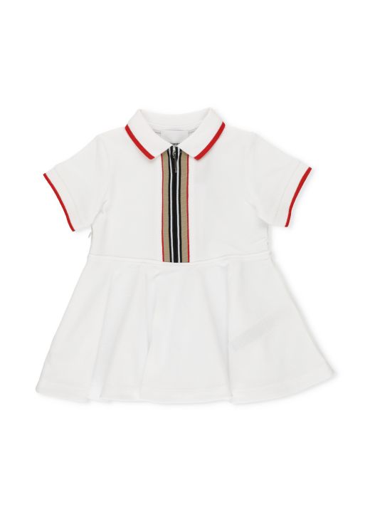 Polo dress with striped pattern