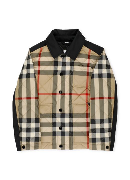 Quilted jacket with check pattern