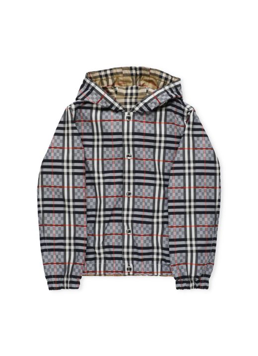 Reversible jacket with check pattern