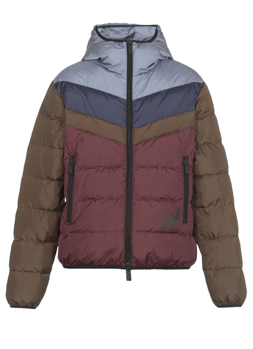 Color-block padded down jacket
