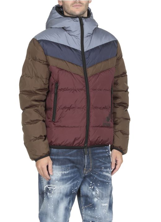 Color-block padded down jacket