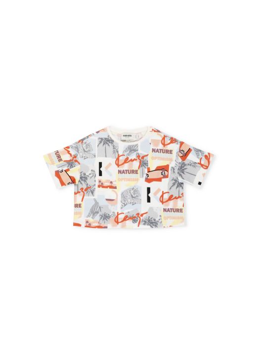 Allover print cropped t-shirt