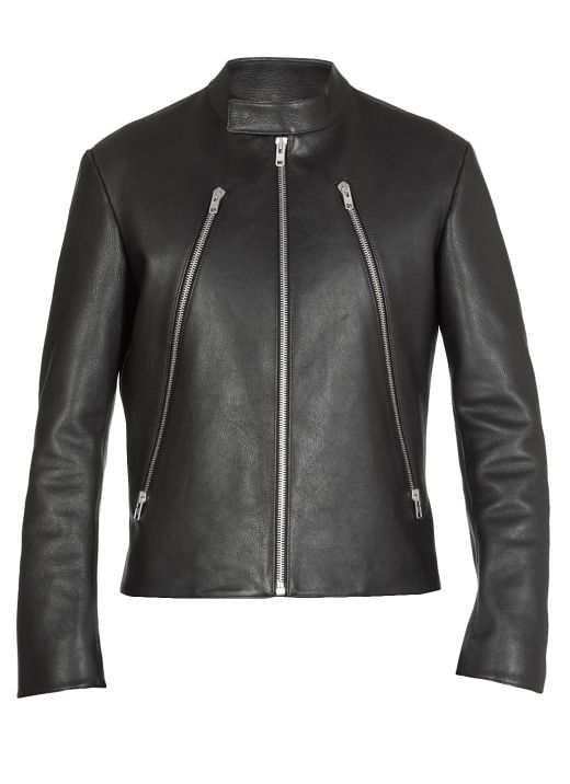 Pebbled leather jacket