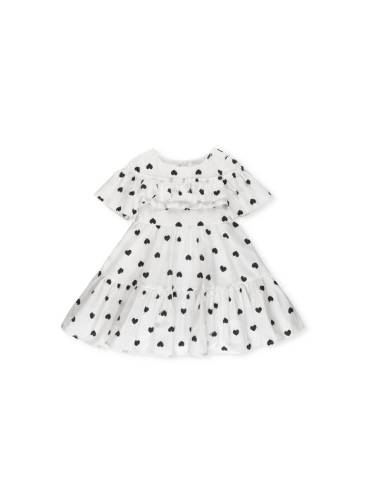 Popeline dress with hearts