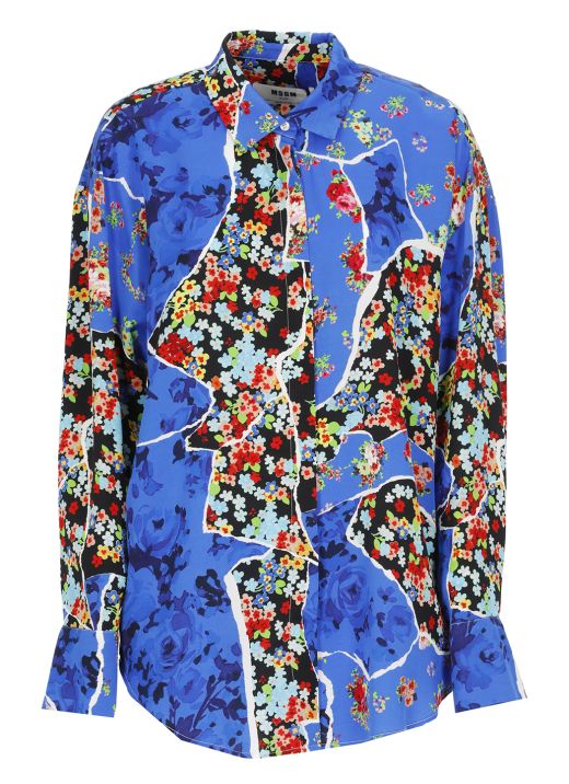 Satin floral shirt