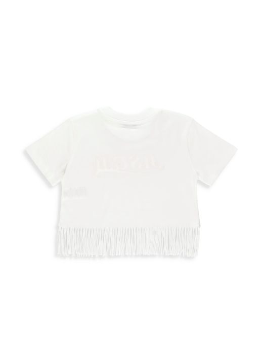 T-shirt cropped con frange