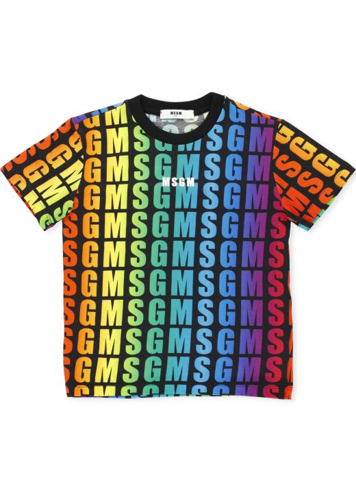 T-shirt con logo multicolor
