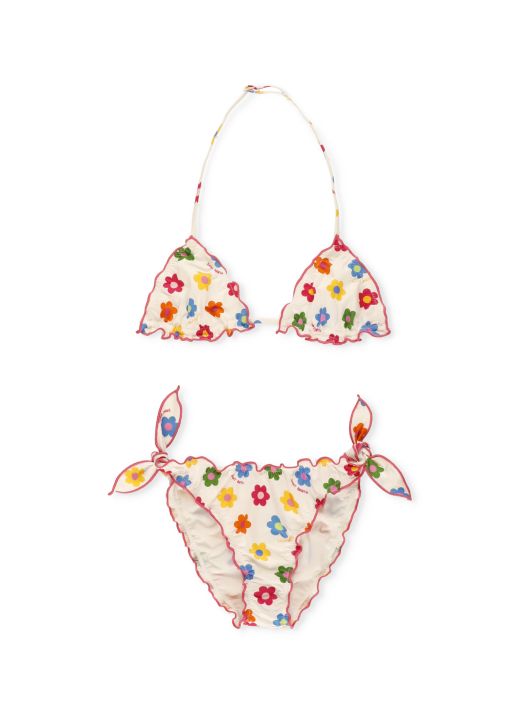 Triangle bikini with floral print