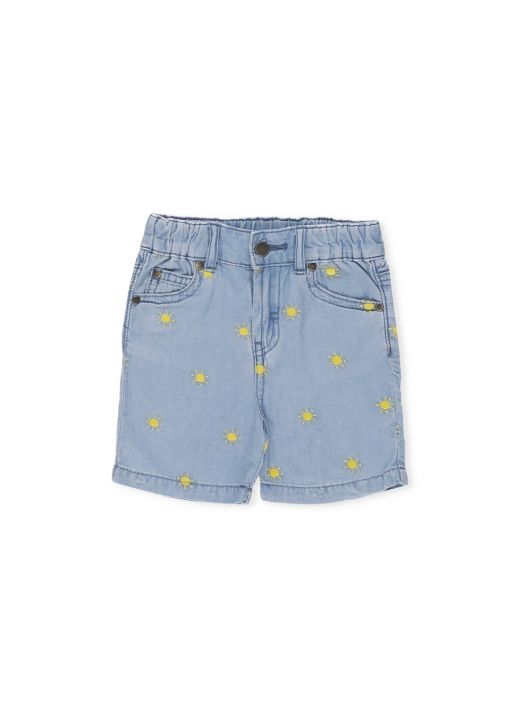 Shorts with embroidered suns
